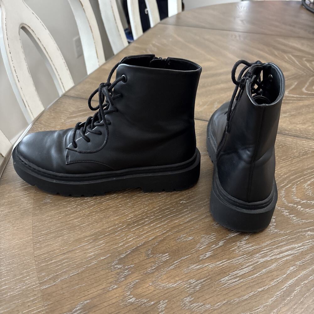 Zara Women’s Black Combat Boots Size 37/7 - Picture 6 of 9